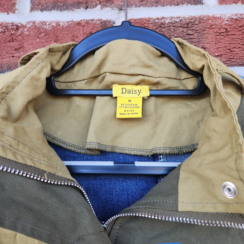 Daisy Womens Patchwork Cropped Jean Jacket - image 3